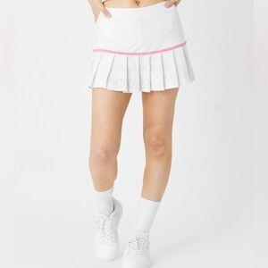 Eleven Venus Williams Devotion Skort Tennis Skirt White Hearts Pink Stripe M NWT